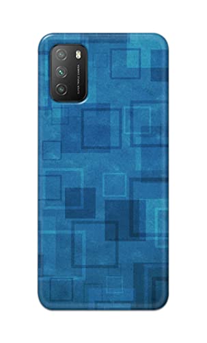 Image of Printed Hard Back Cover Case for Mi Poco M3 Back Cover (Plain Azure Blue) -1302