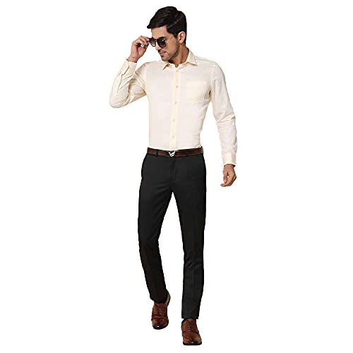 Image of Blackberrys Men's Cotton Solid Slim-Fit Formal Shirts