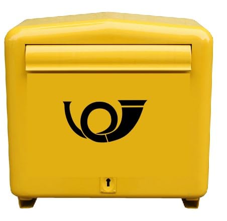 Posthorn Sticker Letter Box Sticker Symbol Sticker (RPMt6/1) (10 cm), Black, 10cm