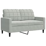 vidaXL Sofá de 2 plazas de Terciopelo Gris Claro 120 cm