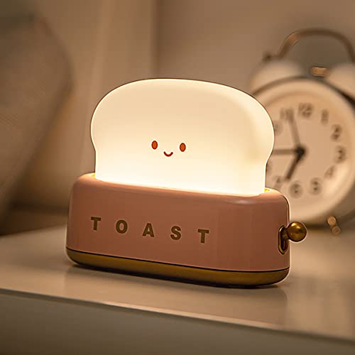 harupink Toast Night Light Mignon Pain LED Lampe Nocturne créative USB Chargage de guéris(Rouge) Cover