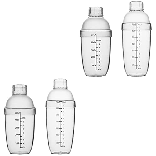 Cabilock 2 Juegos Vaso Mezclador Graduado Coctelera De Plástico Botella De Coctelera De Vino Botella Mezcladora De Vino Latas De Coctelera De Camarero Vaso Medidor Resina Pc Escala