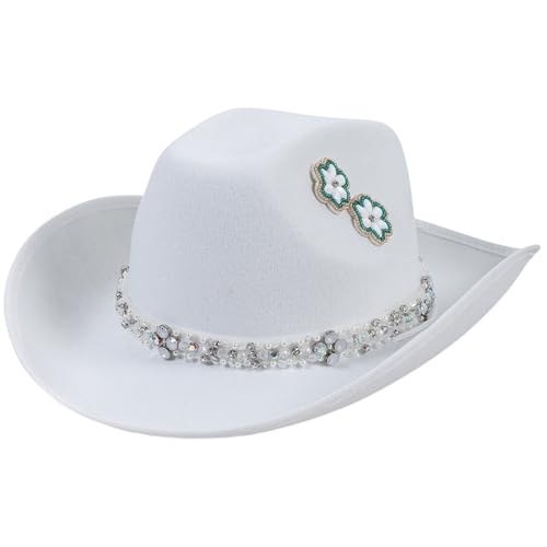 Shurhome Cosplay Costume Hat with Large Brims Rhinestones Butterfly Sun Hat Dancing Party Cap Festival Headwear Photo Accessory Fashion Headwear