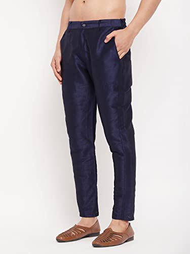 Image of VM mens VM Men's Navy Blue Silk Blend Pant Style Pyjama