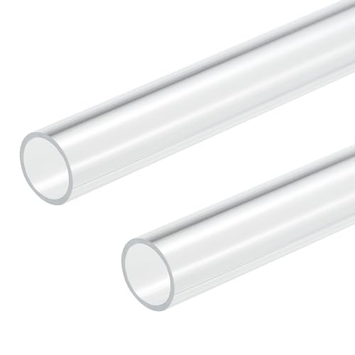 DMiotech 2 Stück 13mm x 15mm(0,5 x 0,6) Klarer Acrylrohr Steifes Kunststoffrohr 10 für Aquarium Wasserleitung, Wasserkühlsystem, Rohrinstallation