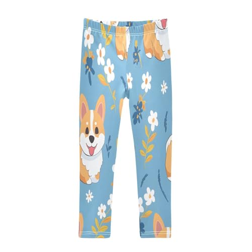 Toddler Girls Leggings Printed Yoga Pants Leggings Corgi Cartoon for Kids