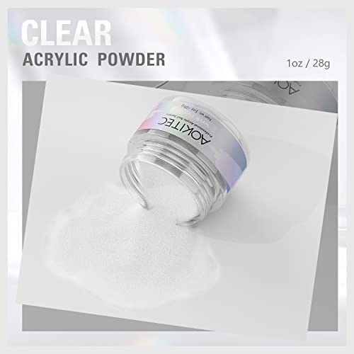 Aokitec Clear Acrylic Powder For Nails, Professional Acrylic Nail Powder,Lasting Acrylic Powder For Extension French Nail Art, Acrylic Nail Supplies Sets For Nails Beginners Or Salon (1Oz) #TOP2