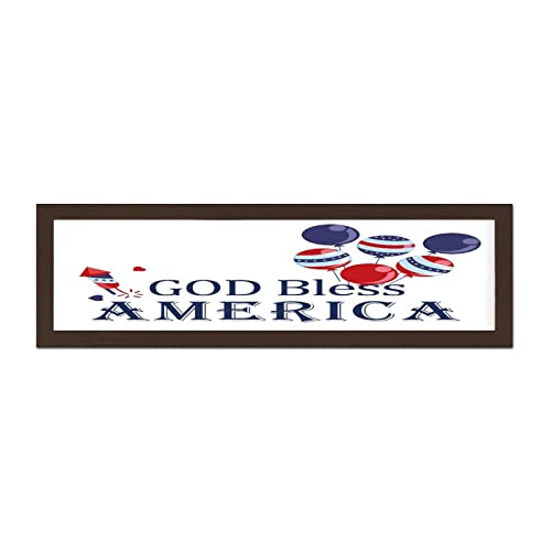 Plaque murale 4th of July NABRAND cadre bois 15x50 cm