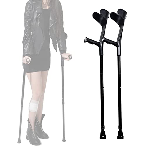 Muletas ergonómicas para antebrazo, muletas de aluminio con mangos de goma, bastón ajustable para personas mayores, discapacitadas y discapacitadas