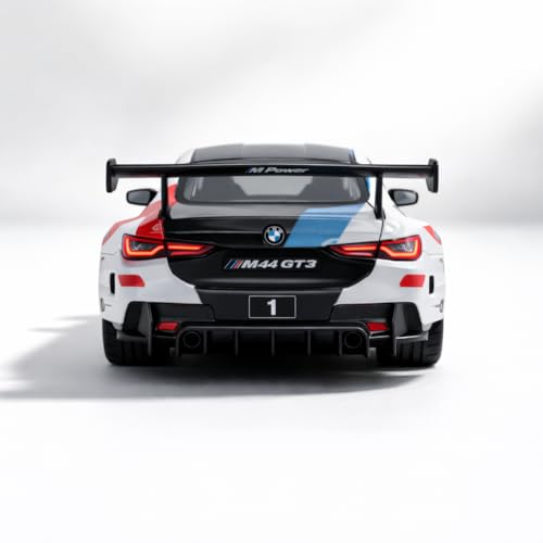 Image of Wizplex MSZ Official Licensed BMW M4 GT3 Diecast Model Car 1:32 Scale | Light & Sound | Metal Pull Back Racing Toy | Premium Display & Gift for Car Lovers (White)