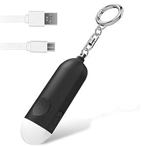 Qoosea Zakalarm met 130 dB persoonlijk alarm veilig persoonlijk veiligheidsalarm met ledlicht, oplaadbaar, waterdicht, noodgevings- en veiligheidsalarm