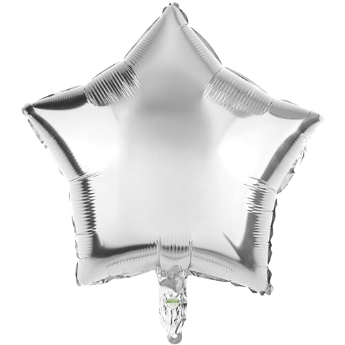 durony 12 Pieces 18 inches Silver Star Foil Balloons Star Shaped Mylar Star Helium Ballons Party Decorations For Birthday Party Anniversary Supplies, Medium