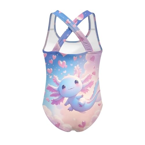 Image of Xpyiqun Swimsuit for Girls One Piece Bathing Suits Size 5-14 Sleeveless Swimwear Cross Shoulder Strap Swimming Wear