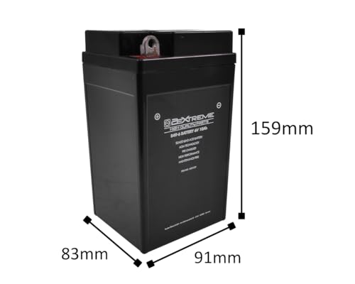 2EXTREME Batterie B49-6 6V, 10Ah AGM wartungsfrei 91x83x159mm kompatibel für BMW R 25/3, R 50/2, R50 S R 51 R 60 69, Vespa GS 160. SS180, Rally 180 200