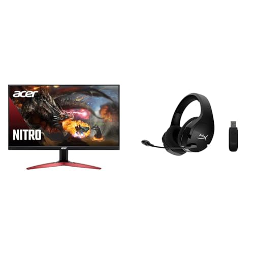 Image of Acer Nitro KG241Y Sbiip 23.8 inch Full HD (1920 x 1080) VA Gaming Monitor & HyperX Cloud Stinger Core - Wireless Lightweight Gaming Headset