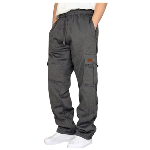 WENKOMG1 Mens Casual Sweatpants, Athletic Elastic Waist Open Bottom Jersey Cargo Jogger Sweatpants with Pockets, S-2XL2