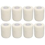 8 Rollen Selbstklebender Verband, 5cm x 4,5m selbsthaftende bandage Pflaster Verbandsmaterial für Mensch und Tier, Elastische Fixierbinde Haftbandage Selbstklebend für Sport, Haustiere