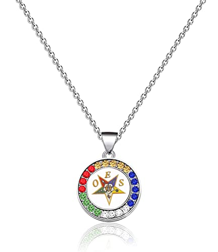 Scwasen OES Sorority Paraphernalia Gift - Order of The Eastern Star Bracelet & Necklace - OES Jewelry for Women