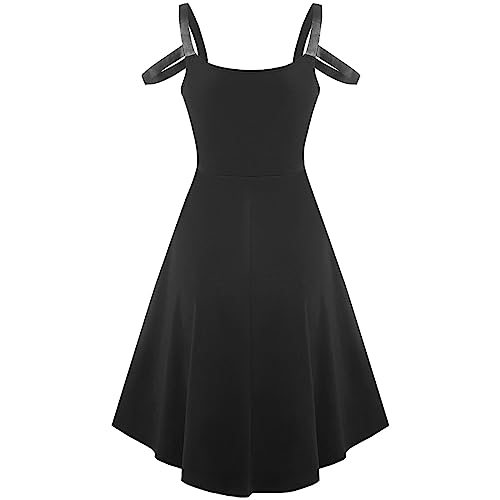 Vifucz Dresses for Juniors Summer Fall Sleeveless Strapless Slip Off Shoulder Medieval Goth Dresses Women 2023 NP2