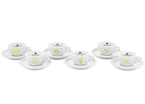  Re Nero Caffè - Set Completo tazzine caffè Portafortuna - Linea Oro