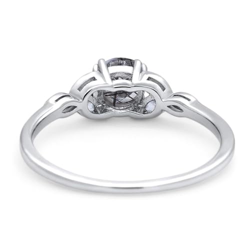 OMRANII Art Deco Round Natural Rutilated Quartz Floral Leaf Style Marquise CZ Wedding Engagement Ring 925 Sterling Silver Gifts For Her3