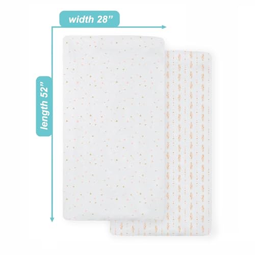 Image of American Baby Company 2 Pack Fitted Crib Sheets 52x28 inch, Feathers /Arrows | 100% Natural Cotton Crib and Toddler Bed Sheets, Soft, Breathable & Hypoallergenic, Gentle on Skin, Neutral for Boys & Girls