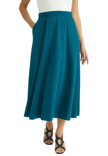 Jessica London Women's Plus Size Soft Ease Midi Skirt