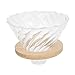 Glass Coffee Dripper Pour Over Coffee Dripper with Bamboo Wood Base Slow Brewing Accessories for Coffee Maker Accessories Filtering Tool Home Cafe Restaurants