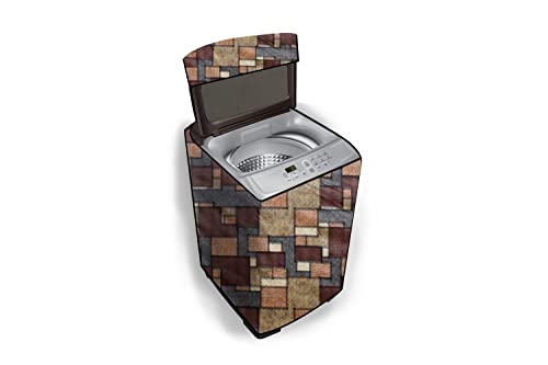Image of Stylista Top Load Fully Automatic Washing Machine Cover Compatible for IFB 8 kg, 8.5 kg, 9 kg & 9.5 kg, Seamless Pattern Brown