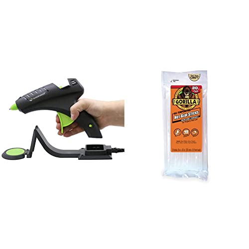 Surebonder Cordless Hot Glue Gun, High Temperature, Full Size & Other Strong Materials (Specialty Series CL-800F) & Gorilla Hot Glue Sticks, Full Size, 8