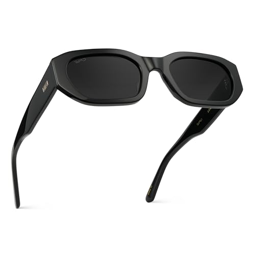 WearMe Pro - Women's Chunky Narrow Rectangular Sunglasses - Polarized, Lightweight Acetate, 100% UV Protection