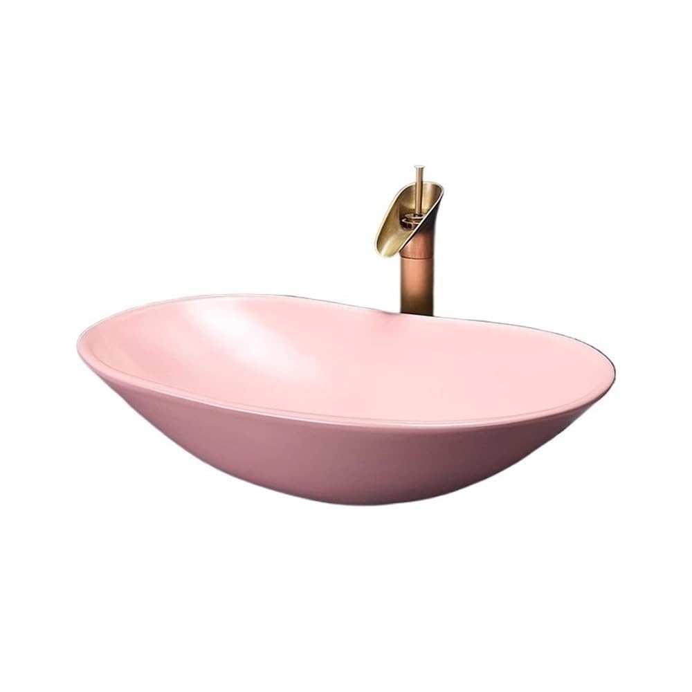 CWCQGH Bathroom Vessel Sink Creative Retro Art Washbasin Bathroom Sink Jingdezhen Ceramic Above Counter Basin Vessel Sink