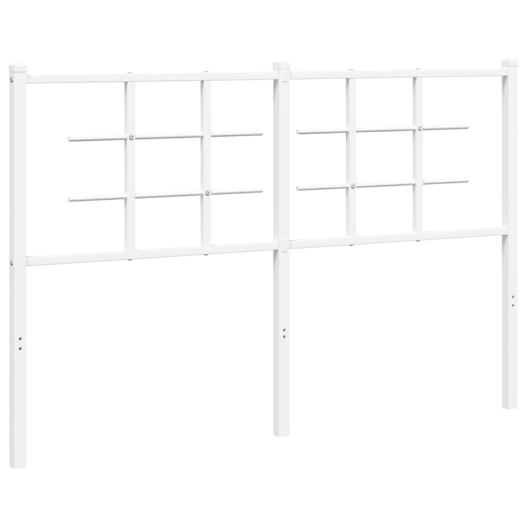vidaXL Cabecero de Repuesto, Cabecera Decorativa de Somier con Patas, Cabezal de Estructura de Cama, Mueble para Dormitorio Hogar, Metal Blanco 135 cm