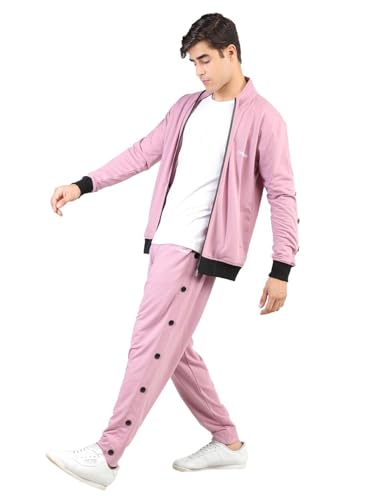 Image of CHKOKKO Men Casual Track Pant Gym Workout Lower with Pocket Pastel Pink 3XL