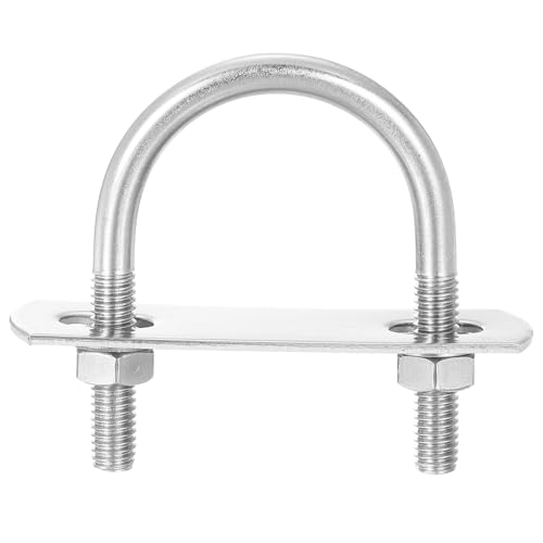Image of uxcell Round U-Bolts, 4 Sets 35mm(1.38 inch) Inner Width 53mm Length M6 304 Stainless Steel U Clamp Bolt with Nuts and Plates, for Boat Trailer