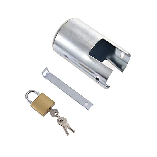 Preisvergleich Produktbild hinffinity Wasserhahnschloss, Hahnschloss Vorhängeschloss Wasserhahnverriegelung Diebstahlsicherung Außen- / Küchen- / Gartenschlauch Wasserhahnschloss Anti-Diebstahl Metallhahnschutzabdeckung