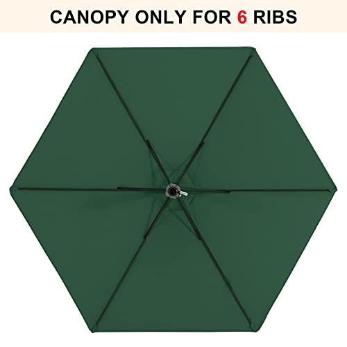 Image of MASTERCANOPY Patio Umbrella 7.5 ft Replacement Canopy for 6 Ribs-Forset Green Canopy Only