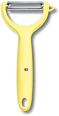Victorinox Stainless Steel "Swiss Classic" Peeler, Serrated/Wavy Edged for Kitchen and Household, Swiss Trend Colours Special Edition - Lemon, Swiss Made, Small (7.6079.82)