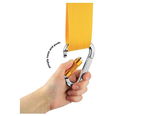 60" Tree Swing Hanging Strap Kit - 1 60" Strap With A Highly Rated 25kN Safety Lock Carabiner Hook - Perfect For Tire and Disc Swings - Holds Up To 1500 Lbs