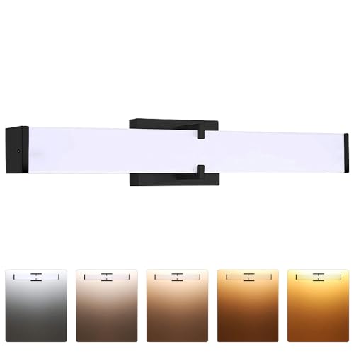 Image of Bathroom Vanity Light 2700 /3000 /3500 /4000 /5000k Dimmable, Black Modern Matte for Vanity Lighting Over Mirror LED, 32 inch IP44 36W Equivalent to Incandescent 300W, ETL Listed (1 Pack)