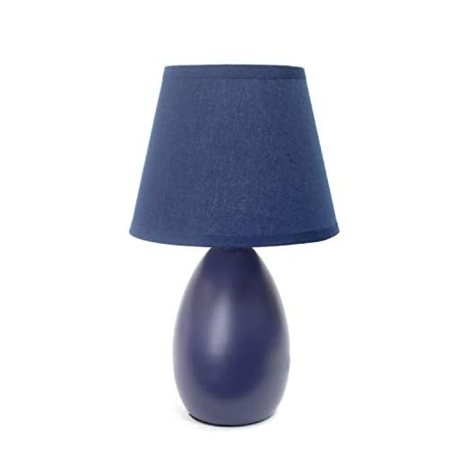 Simple Designs LT2009-BLU Mini Egg Oval Ceramic Table Lamp, Blue 5.51 x 5.51 x 9.45