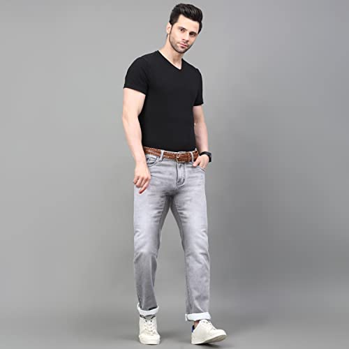 Image of LOUIS STITCH Mens Jeans Italian Cloth Denim Mid Rise Super Stretch Butter Comfort Relaxed Fit Jeans for Men (LSJNC-BU92)