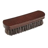 LYSSRA Professional 100% Horsehair Shoe Brush Premium Soft Horsehair Dauber Applicators for Leather Shoes, Boots, Coats & Purses, Curved Handle for Comfortable Grip, Perfect for Leather Shine & Polish