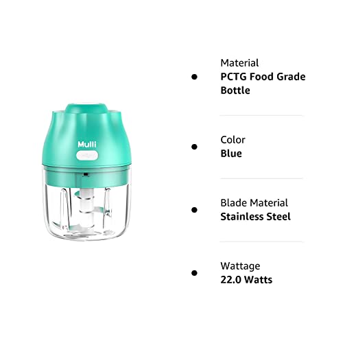 Electric Garlic Chopper,Mulli Mini Food Processor, Portable Rechargeable Mincer For Vegetables/Spices/Seasoning/Baby Food,Bpa Free #TOP6
