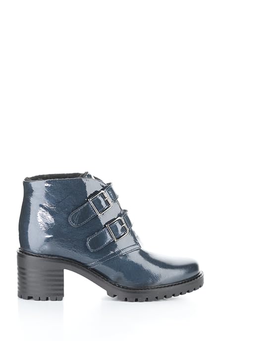 Bos. & Co. Mascara Pat/Mini Sherpa Hook & Loop Boot - Issey2