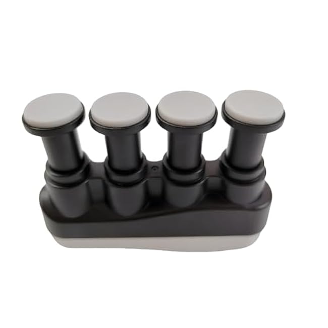 Finger Strengthener, Nalu Hand Grip Trainer Exerciser for Piano, Guitar, Bass, Ukulele Players, Plastic Material, Lightweight and Portable - Improve Finger Flexibility, Strength,1 Pack (Black+Gray)