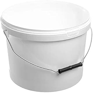 10 LITRE PLASTIC BUCKET WITH LID, HARD WEARING BUCKET METAL HANDLED