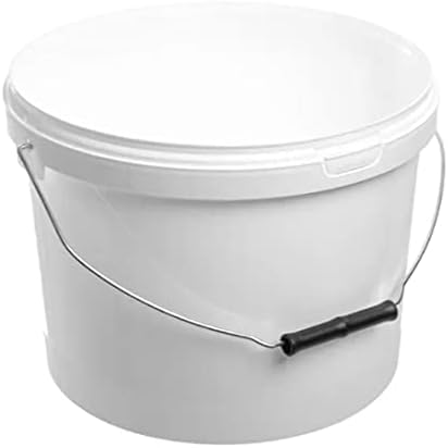 10 LITRE PLASTIC BUCKET WITH LID, HARD WEARING BUCKET METAL HANDLED