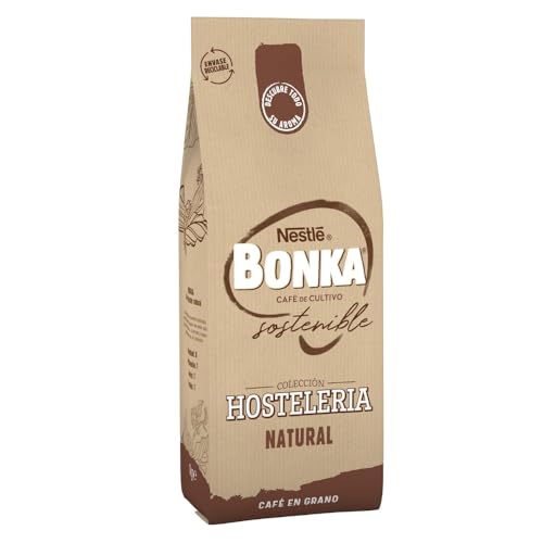 Bonka cafe en grano tostado natural para hostelería 10 paquetes x 1 kg con taza de regalo 5sentidos