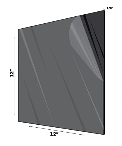 Image of AdirOffice Acrylic Plexiglass Sheet 12''x12'' 1 /8th Thick - Durable, Water Resistant & Weatherproof - Multipurpose & Ideal for Countless Uses - 3 Pack, Black
